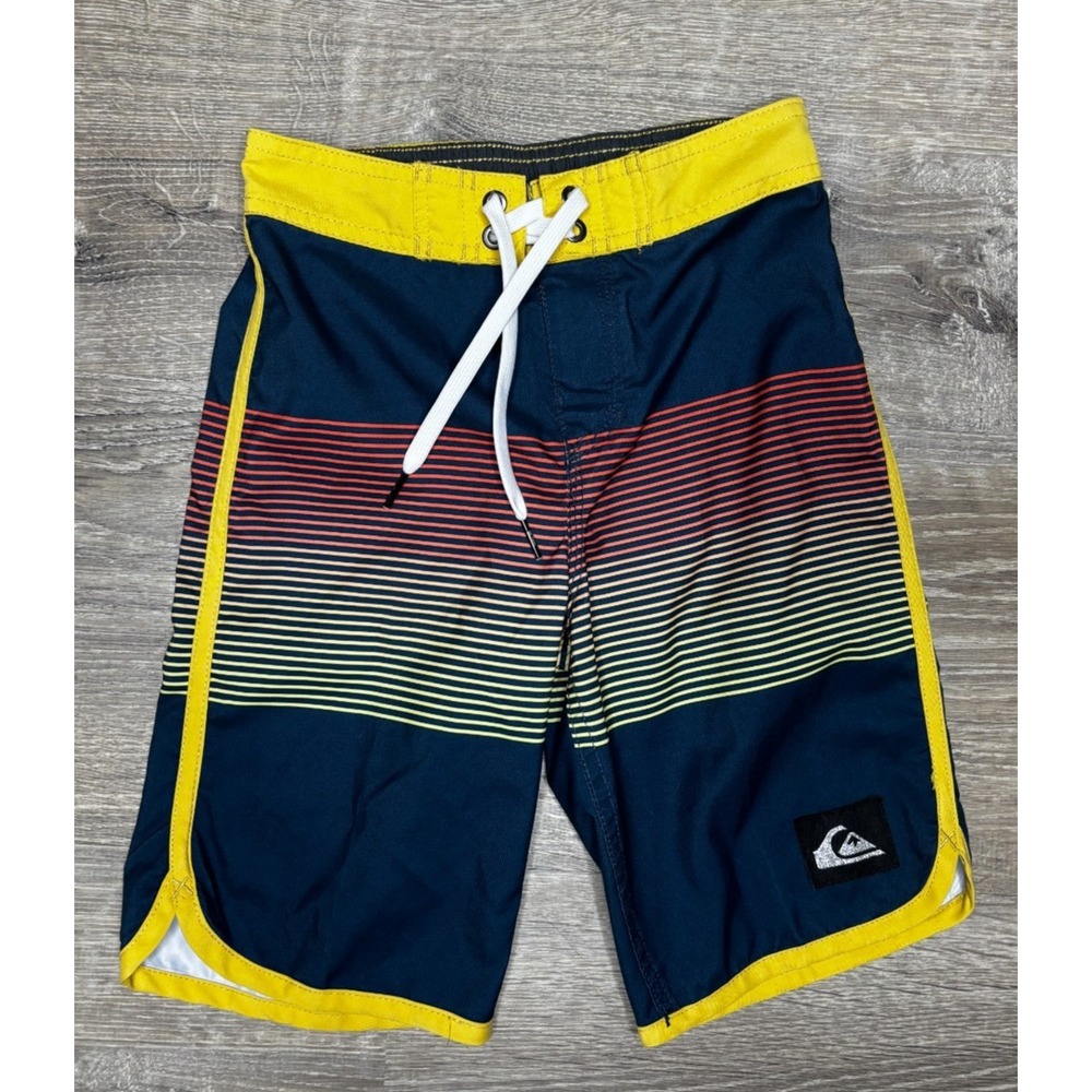 Quiksilver Boys‎ Youth Boardshorts Swim Trunks Multicolor Striped Size 6